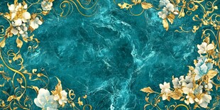 青底金花纹饰优雅背景图