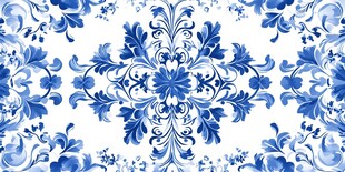 蓝白青花瓷花纹图案