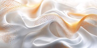 柔美白布上的金色灵动线条