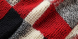 格子针织织物细节