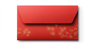 红色中式花纹精美信封