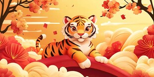 萌虎贺岁 喜庆新春图景