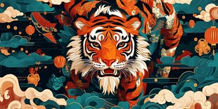 猛虎贺岁 国风祥瑞图景