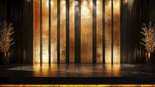 金色奢华舞台背景场景