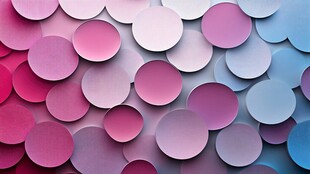 多彩圆形纸片墙面装饰