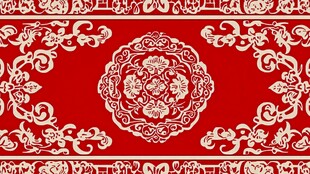 中式传统红色花纹图案
