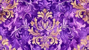 紫色金色奢华欧式花纹图案