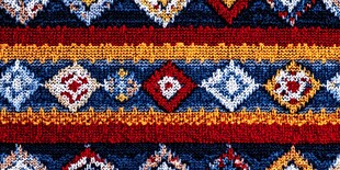 多彩针织图案纹理特写