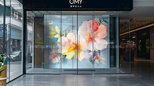 OMY店铺的绚丽花卉橱窗