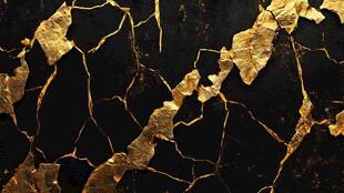 黑金裂纹纹理奢华背景图