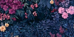 暗夜繁花植物背景图