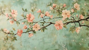 枝头绽粉花 清新春意浓