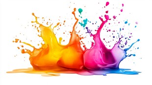 彩色墨汁飞溅艺术画面