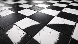 黑白方格地砖特写
