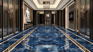 奢华大气的大理石走廊空间