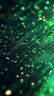 幻彩绿调科技感光斑背景