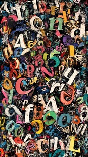 缤纷多彩字母艺术图案