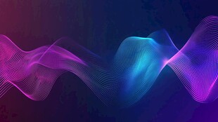 炫彩流动波浪线条背景图