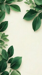 绿叶装饰边框 清新自然风