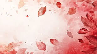 秋意红叶水彩背景图