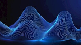 蓝色动感线条波浪背景图