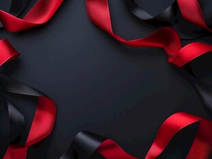 红黑丝带装饰背景图