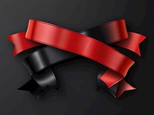 红黑交织彩带设计图