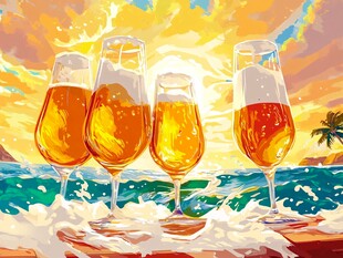 海滨香槟 阳光与美酒邂逅