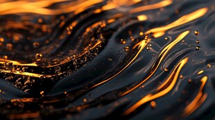 流动的黑金质感液体效果