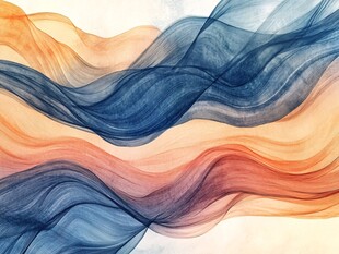 彩色飘逸动感线条艺术图