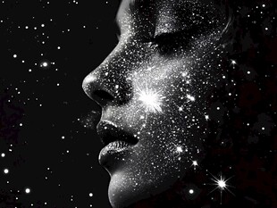 梦幻星尘下的神秘侧脸