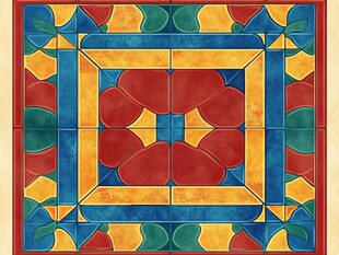 多彩几何图案复古风瓷砖