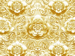 金色繁花立体纹理图案