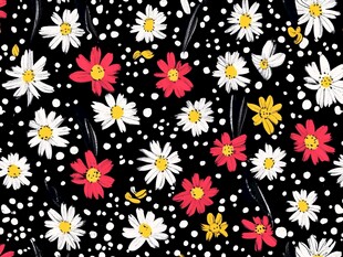 缤纷小雏菊黑色背景图案