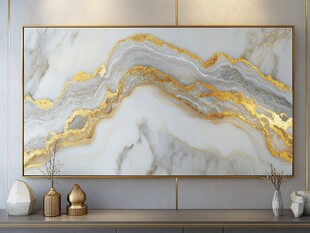 金色大理石纹理艺术挂画