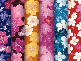 多彩花卉图案素材集合
