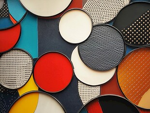 多彩圆形图案的创意组合