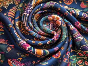 绚丽多彩的螺旋花纹丝绸