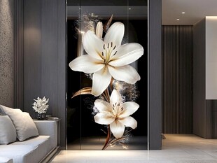 优雅百合装饰的现代家居