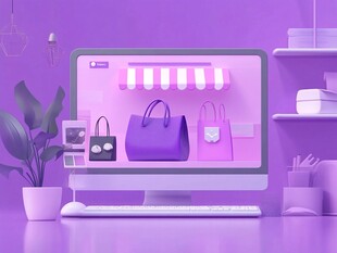 紫色调电脑端时尚购物场景
