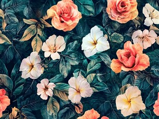 复古花卉图案壁纸