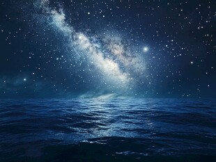 梦幻星海下的静谧海洋