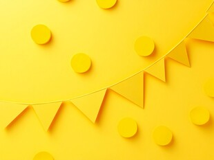 黄色派对装饰元素展示