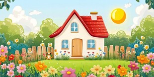 温馨田园小屋的美好风光