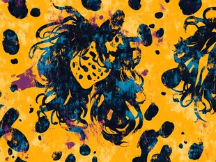 豹纹风格长发女性图案