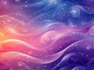 梦幻星空渐变波浪背景图