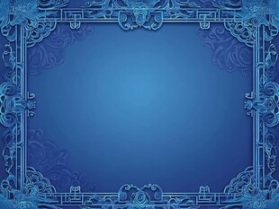 蓝色雕花边框背景图