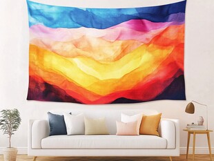 多彩抽象挂毯装饰温馨客厅