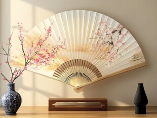 中式折扇搭配雅致插花