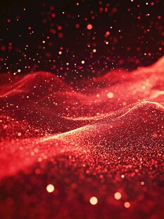 梦幻红色粒子流动背景